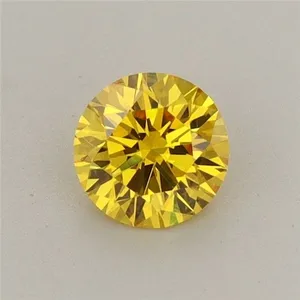 0.48ct ROUND Fancy Vivid Yellow VS1 Coloured Lab diamond