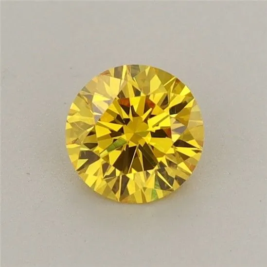 0.48ct ROUND Fancy Vivid Yellow VS1 Coloured Lab diamond