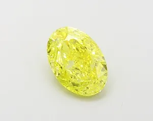 1.02ct OVAL Fancy Vivid Yellow VS1 Coloured Lab diamond