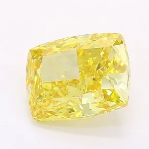 1.1ct CUSHION Fancy Intense Yellow VS1 Coloured Lab diamond