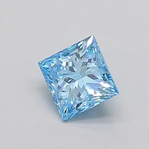 0.4ct PRINCESS Fancy Vivid Blue VVS2 Coloured Lab diamond
