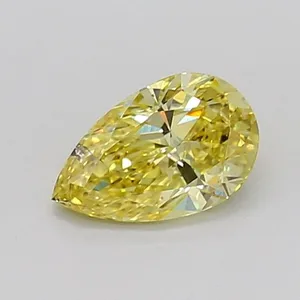 0.84ct PEAR Fancy Intense Yellow SI2 Coloured Lab diamond