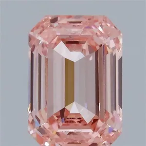 0.91ct EMERALD Fancy Intense Pink SI2 Coloured Lab diamond