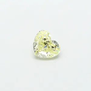 0.47ct HEART Fancy Light Yellow VVS2 Coloured Lab diamond