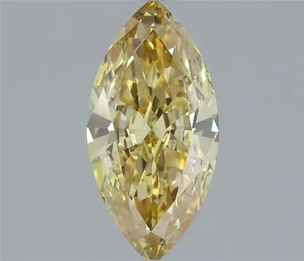 1.12ct MARQUISE Fancy Vivid Yellow VVS2 Coloured Lab diamond
