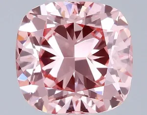 0.49ct CUSHION Fancy Intense Pink VVS2 Coloured Lab diamond