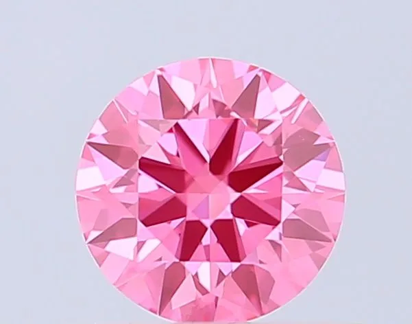 0.55ct ROUND Fancy Vivid Pink VVS2 Coloured Lab diamond