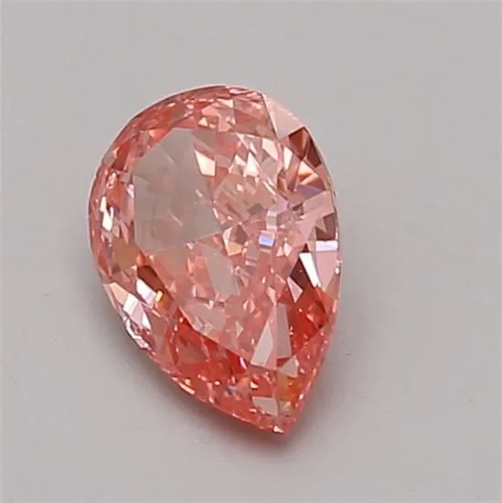 0.62ct PEAR Fancy Vivid Pink VVS2 Coloured Lab diamond