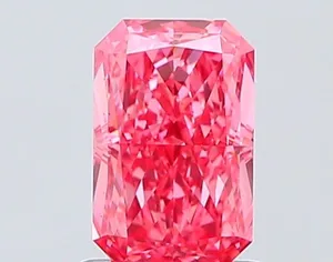 1.3ct RADIANT Fancy Vivid Pink VS2 Coloured Lab diamond