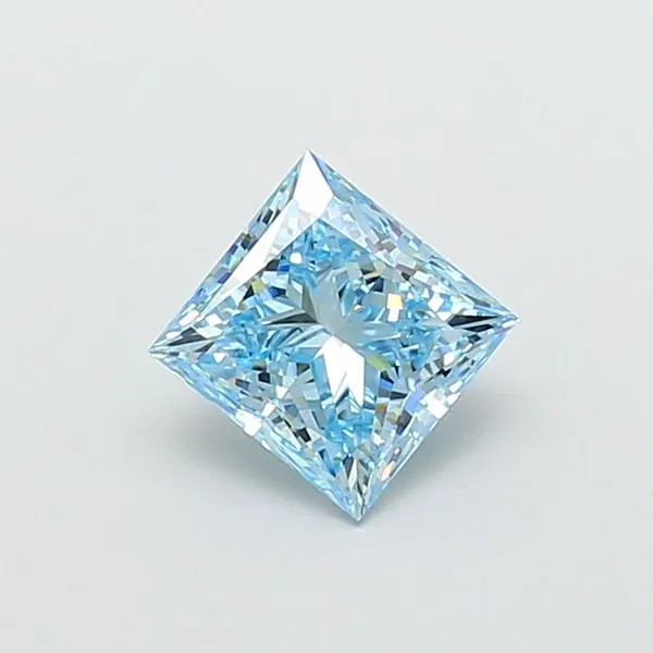 3.03ct PRINCESS Fancy Vivid Blue VS1 Coloured Lab diamond