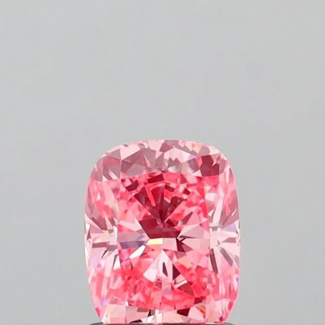 0.94ct CUSHION Fancy Vivid Pink VVS2 Coloured Lab diamond
