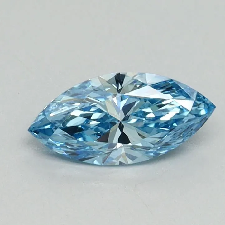 0.53ct MARQUISE Fancy Vivid Blue VVS2 Coloured Lab diamond