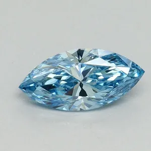 0.53ct MARQUISE Fancy Vivid Blue VVS2 Coloured Lab diamond