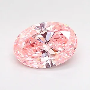 0.61ct OVAL Fancy Vivid Pink VVS2 Coloured Lab diamond