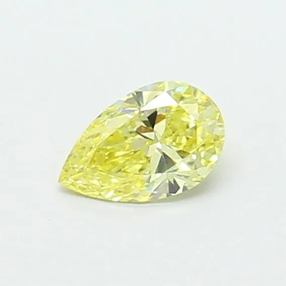 0.33ct PEAR Fancy Intense Yellow VVS2 Coloured Lab diamond