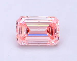 0.98ct EMERALD Fancy Intense Pink SI1 Coloured Lab diamond