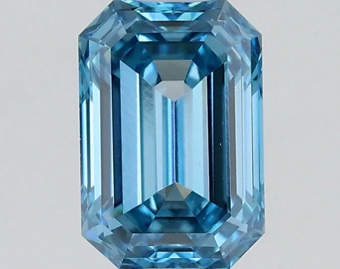 0.58ct EMERALD Fancy Vivid Blue VS1 Coloured Lab diamond