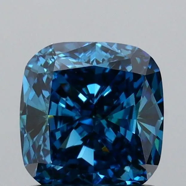 0.90ct CUSHION Fancy Vivid Blue VS1 Coloured Lab diamond
