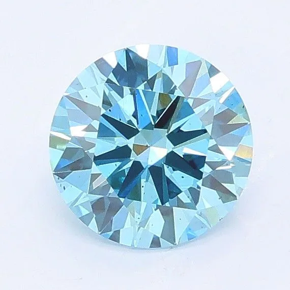 1.00ct ROUND Fancy Vivid Blue SI1 Coloured Lab diamond