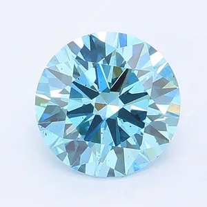 1ct ROUND Fancy Vivid Blue SI1 Coloured Lab diamond
