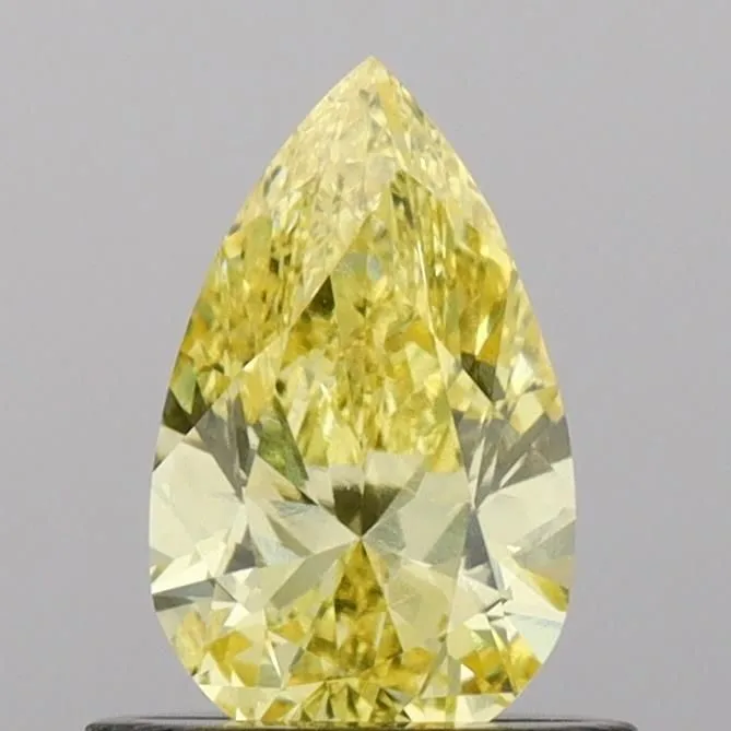 0.61ct PEAR Fancy Vivid Yellow SI1 Coloured Lab diamond
