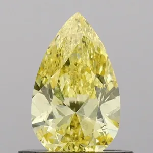 0.61ct PEAR Fancy Vivid Yellow SI1 Coloured Lab diamond