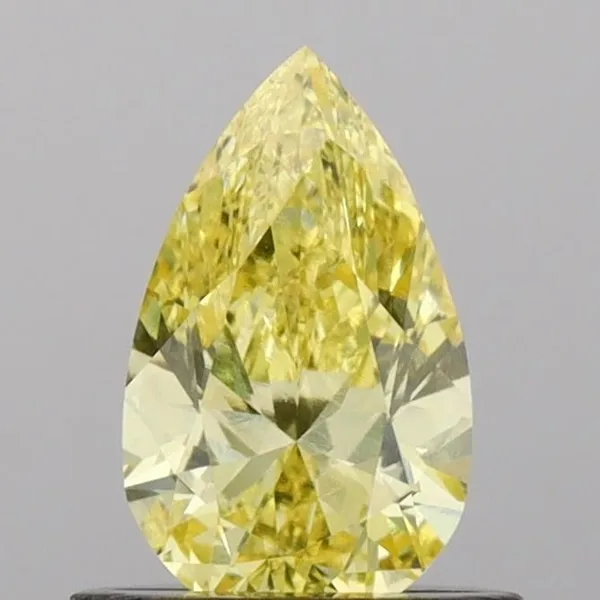 0.61ct PEAR Fancy Vivid Yellow SI1 Coloured Lab diamond