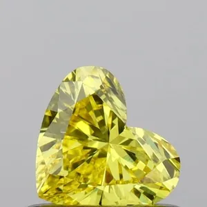 0.44ct HEART Fancy Vivid Yellow VVS2 Coloured Lab diamond