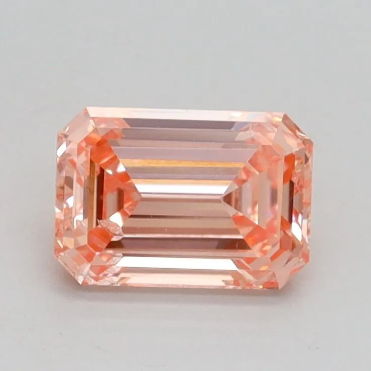 0.93ct EMERALD Fancy Intense Pink SI1 Coloured Lab diamond