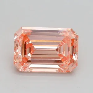 0.93ct EMERALD Fancy Intense Pink SI1 Coloured Lab diamond