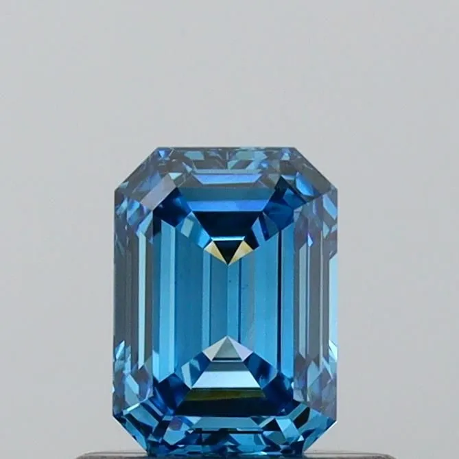 0.50ct EMERALD Fancy Vivid Blue VS1 Coloured Lab diamond