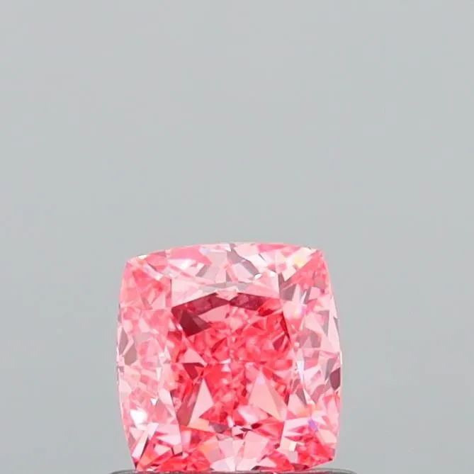 0.99ct CUSHION Fancy Vivid Pink VVS2 Coloured Lab diamond