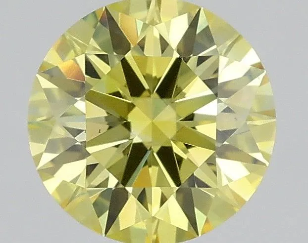 0.95ct ROUND Fancy Intense Yellow VS1 Coloured Lab diamond