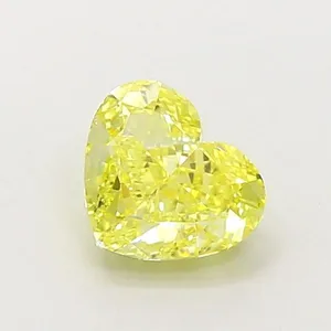 1.1ct HEART Fancy Intense Yellow VVS2 Coloured Lab diamond