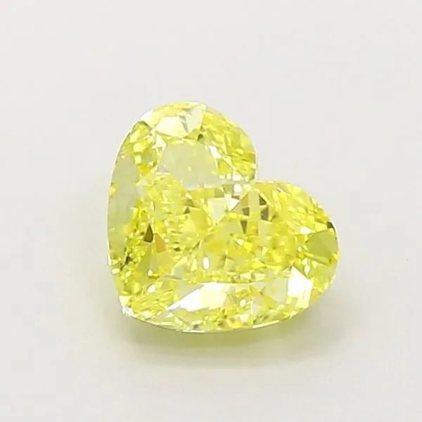 1.1ct HEART Fancy Intense Yellow VVS2 Coloured Lab diamond