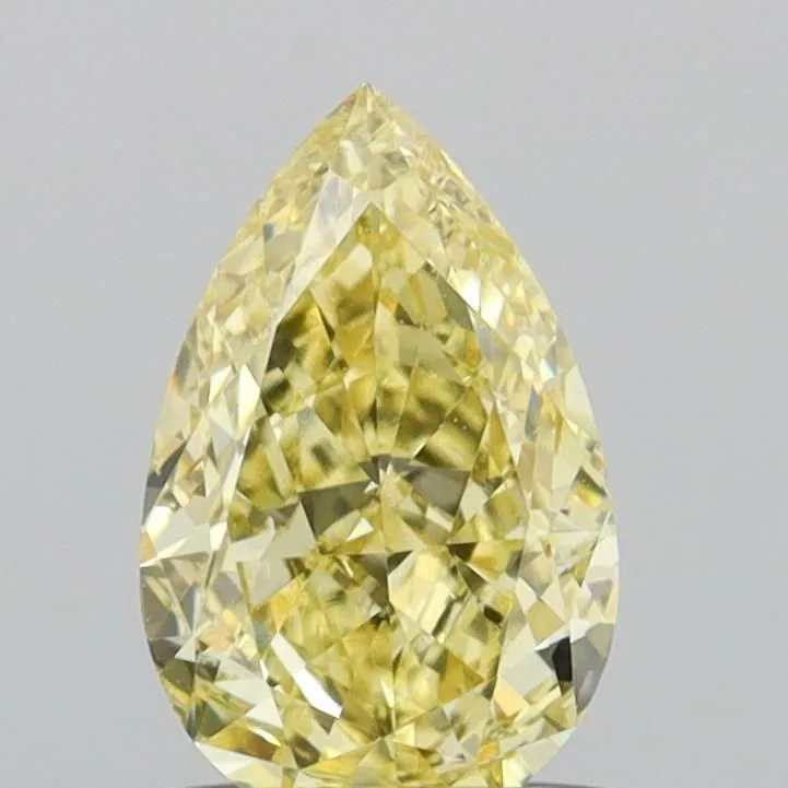 0.72ct PEAR Fancy Intense Yellow VS1 Coloured Lab diamond