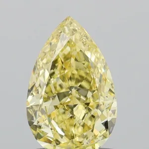 0.72ct PEAR Fancy Intense Yellow VS1 Coloured Lab diamond