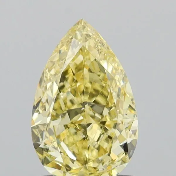 0.72ct PEAR Fancy Intense Yellow VS1 Coloured Lab diamond