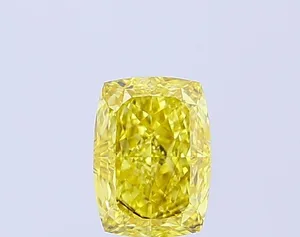 1.25ct CUSHION Fancy Vivid Yellow SI1 Coloured Lab diamond