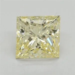 1.57ct PRINCESS Fancy Intense Yellow VVS2 Coloured Lab diamond