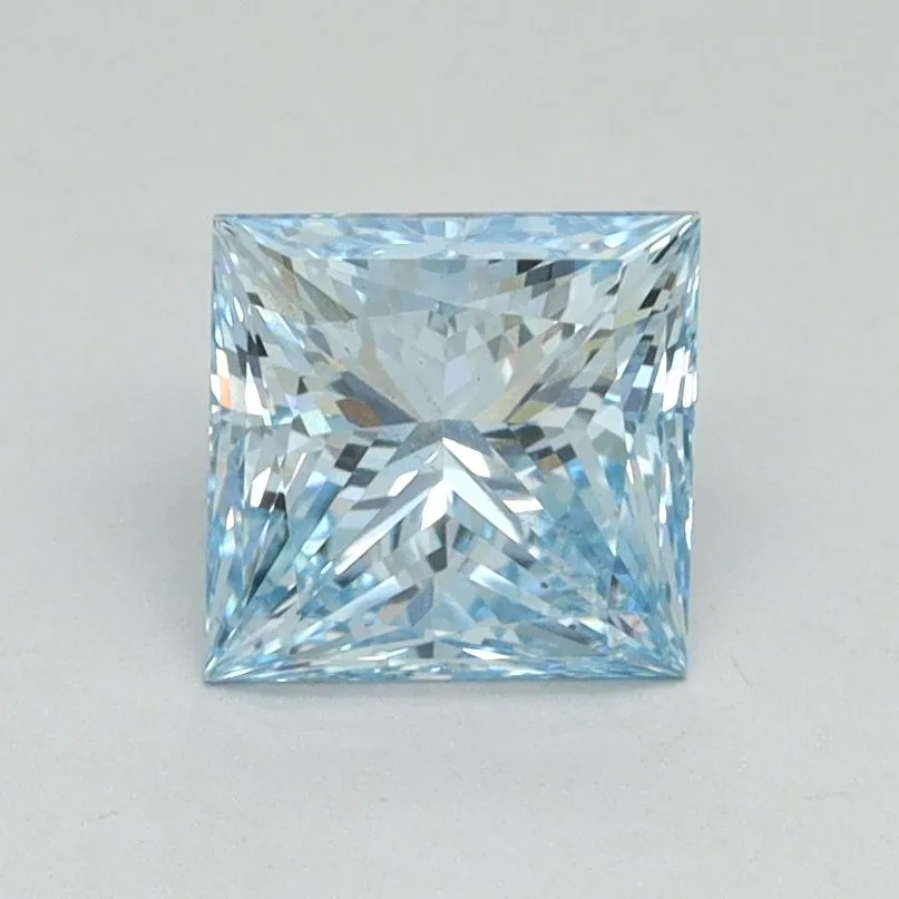 1.23ct PRINCESS Fancy Intense Blue VS2 Coloured Lab diamond