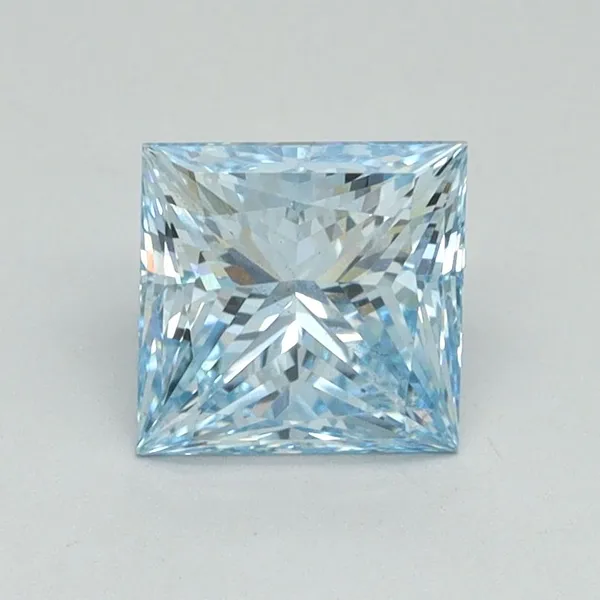 1.23ct PRINCESS Fancy Intense Blue VS2 Coloured Lab diamond