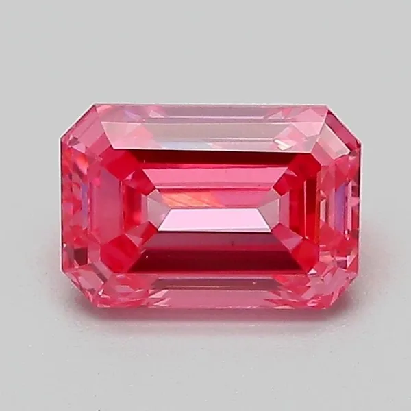 1.09ct EMERALD Fancy Vivid Pink VS1 Coloured Lab diamond