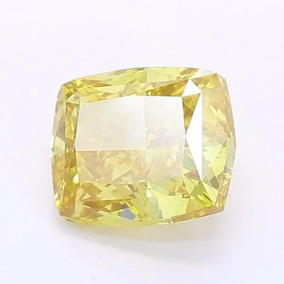 1.01ct CUSHION Fancy Intense Yellow VS2 Coloured Lab diamond