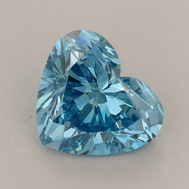 1.36ct HEART Fancy Vivid Blue VVS2 Coloured Lab diamond