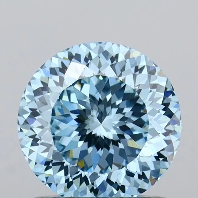 1.05ct ROUND Fancy Vivid Blue VVS2 Coloured Lab diamond