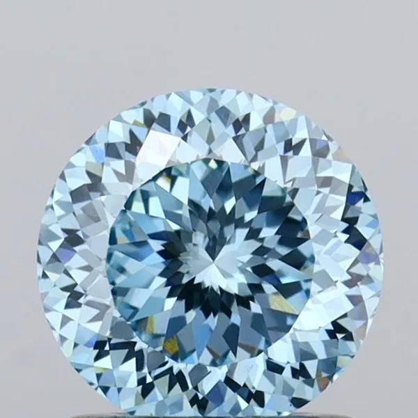 1.05ct ROUND Fancy Vivid Blue VVS2 Coloured Lab diamond