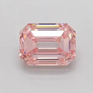 0.91ct EMERALD Fancy Intense Pink VS1 Coloured Lab diamond