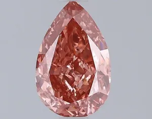 0.99ct PEAR Fancy Vivid Pink SI1 Coloured Lab diamond