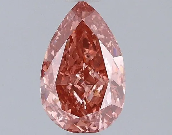 0.99ct PEAR Fancy Vivid Pink SI1 Coloured Lab diamond